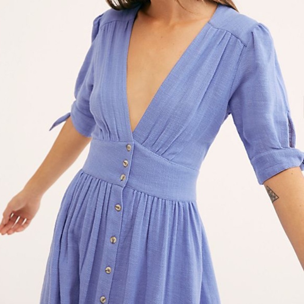 Free People Love of My Life Midi Dress Lt Purple Size Medium Never Worn - Picture 2 of 16